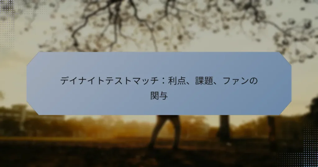 デイナイトテストマッチ：利点、課題、ファンの関与