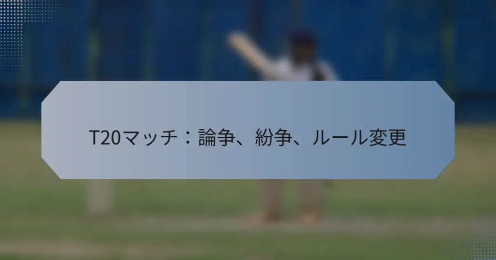 T20マッチ：論争、紛争、ルール変更