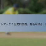 テストマッチ：歴史的意義、有名な試合、記録