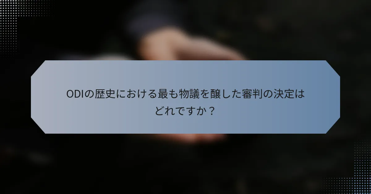 ODIの歴史における最も物議を醸した審判の決定はどれですか？
