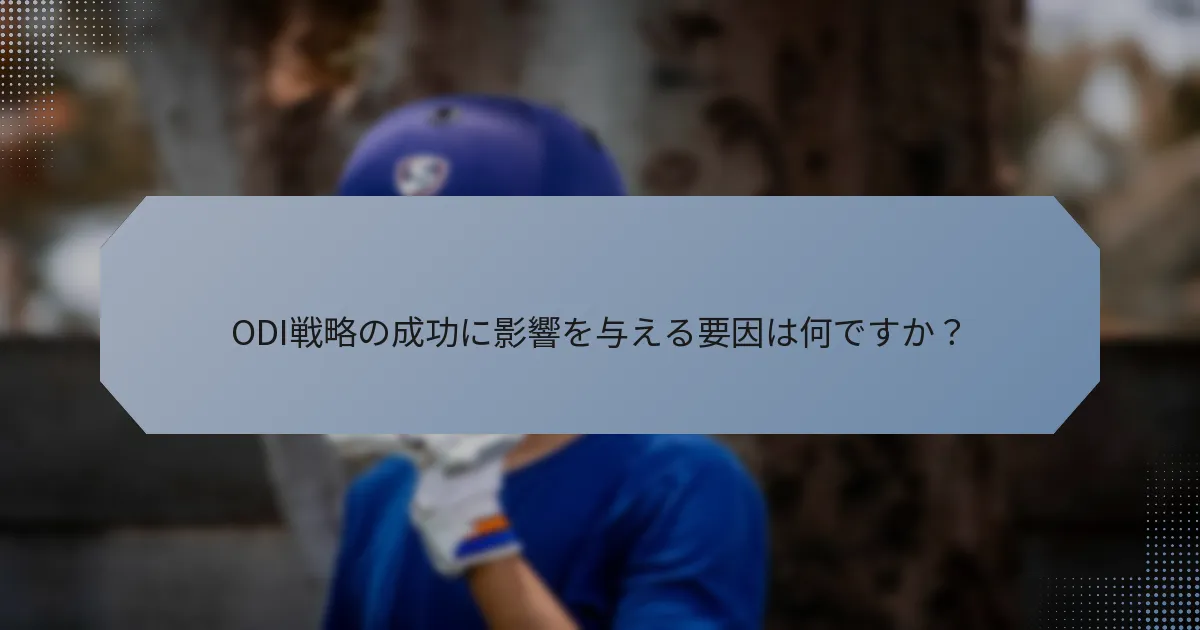 ODI戦略の成功に影響を与える要因は何ですか？
