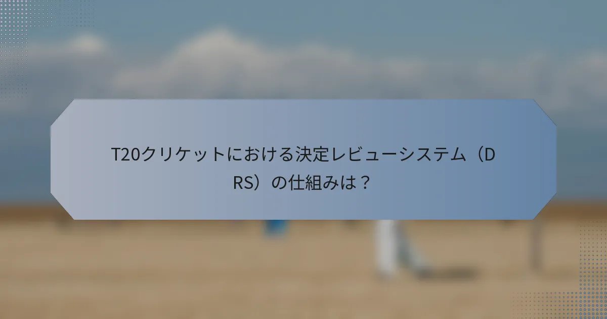 T20クリケットにおける決定レビューシステム（DRS）の仕組みは？