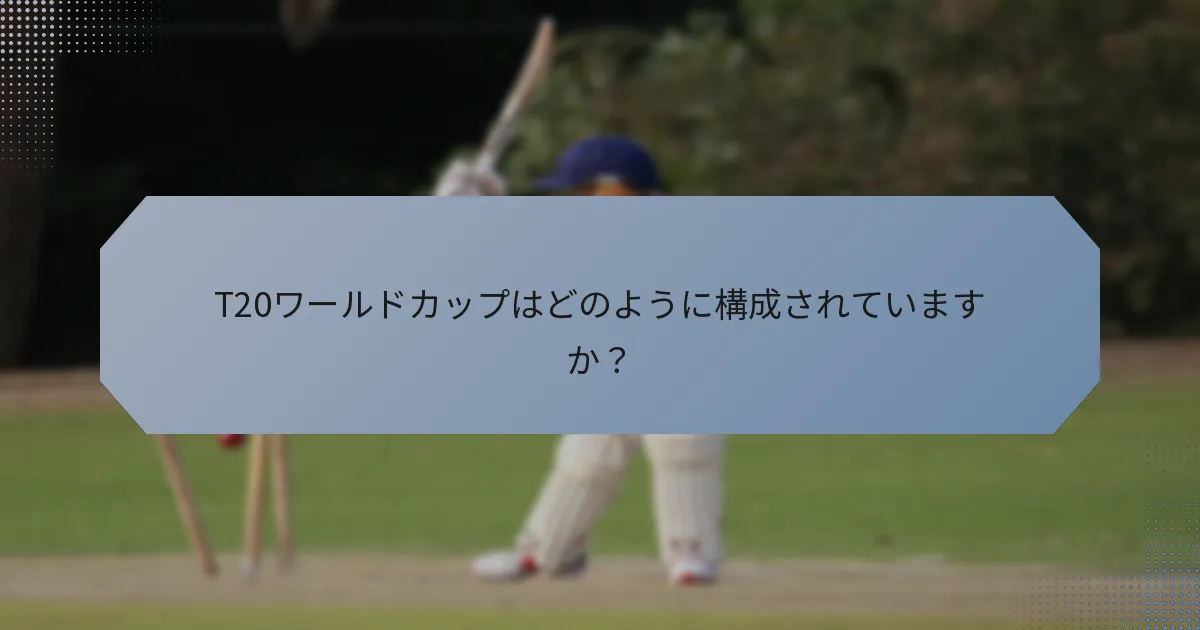 T20ワールドカップはどのように構成されていますか?