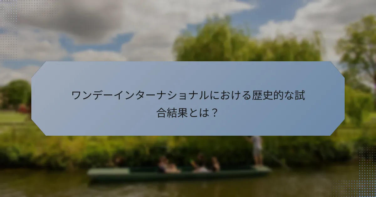 ワンデーインターナショナルにおける歴史的な試合結果とは?