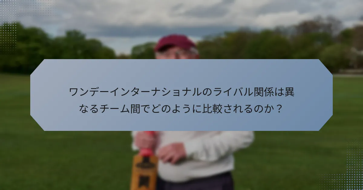 ワンデーインターナショナルのライバル関係は異なるチーム間でどのように比較されるのか？