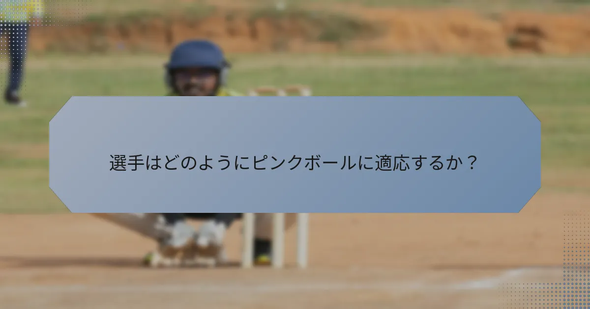 選手はどのようにピンクボールに適応するか？